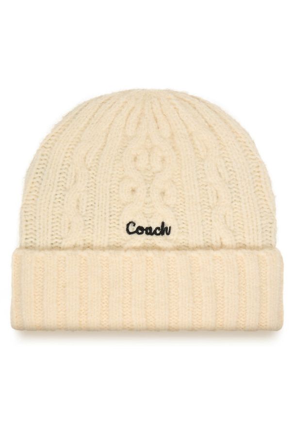 Coach Czapka CCL47 Écru. Materiał: poliester