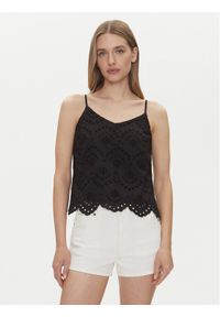 Pieces Top Vilde 17156563 Czarny Regular Fit. Kolor: czarny. Materiał: bawełna #1