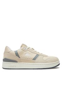 Lacoste Sneakersy T-Clip 748SMA0032 Beżowy. Kolor: beżowy. Materiał: skóra