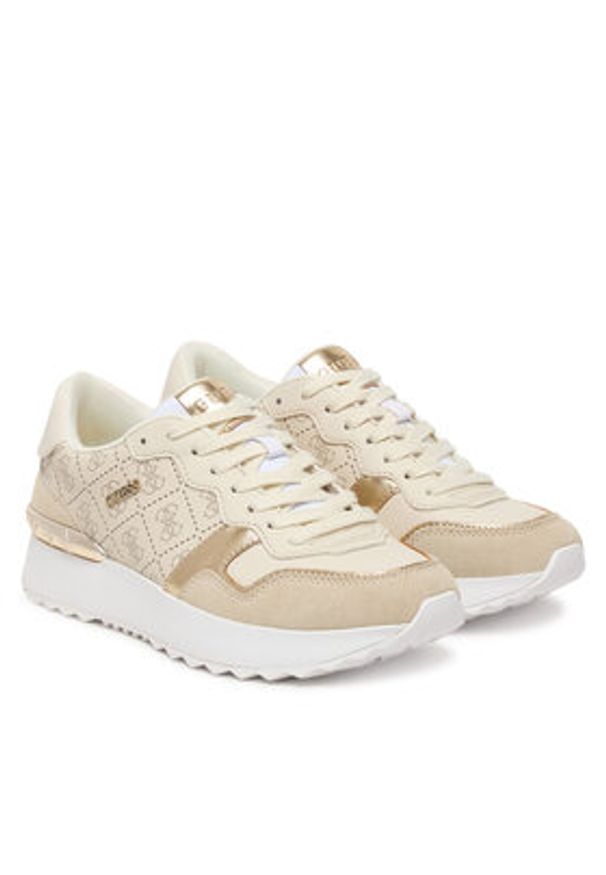Guess Sneakersy FLPVN5 FAL12 Beżowy. Kolor: beżowy. Materiał: skóra