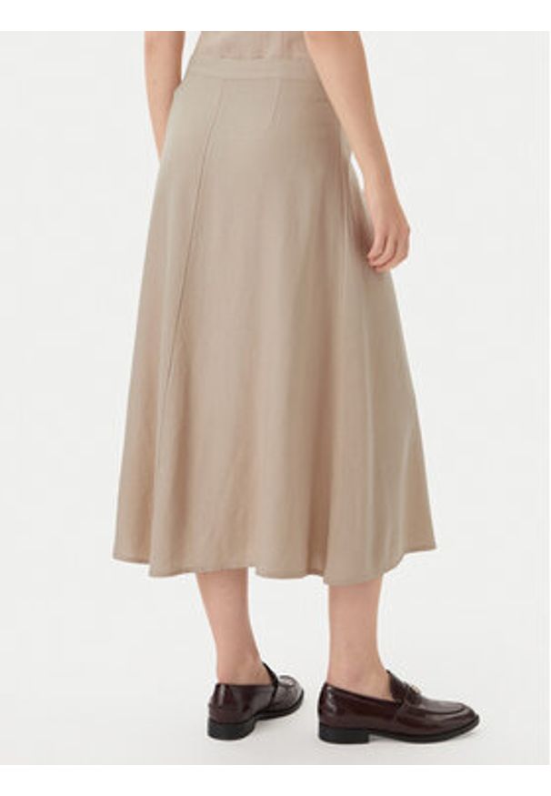 only - ONLY Spódnica midi Goa 15363690 Beżowy Regular Fit. Kolor: beżowy. Materiał: wiskoza