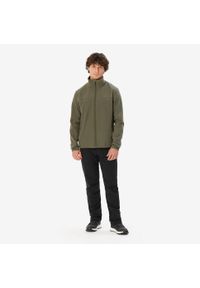 FORCLAZ - Kurtka Softshell trekkingowa męska Forclaz MT100. Kolor: szary, zielony, wielokolorowy, brązowy. Materiał: softshell. Sport: turystyka piesza #2