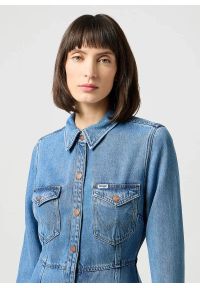 Wrangler - WRANGLER DAMSKA SUKIENKA JEANSOWA WRANGLER A LINE SHIRT DRESS PARTNERS 112350340. Materiał: jeans