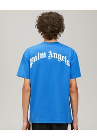 PALM ANGELS - Niebieski t-shirt z nadrukiem Shark. Kolor: niebieski. Materiał: bawełna. Wzór: nadruk. Styl: klasyczny #5