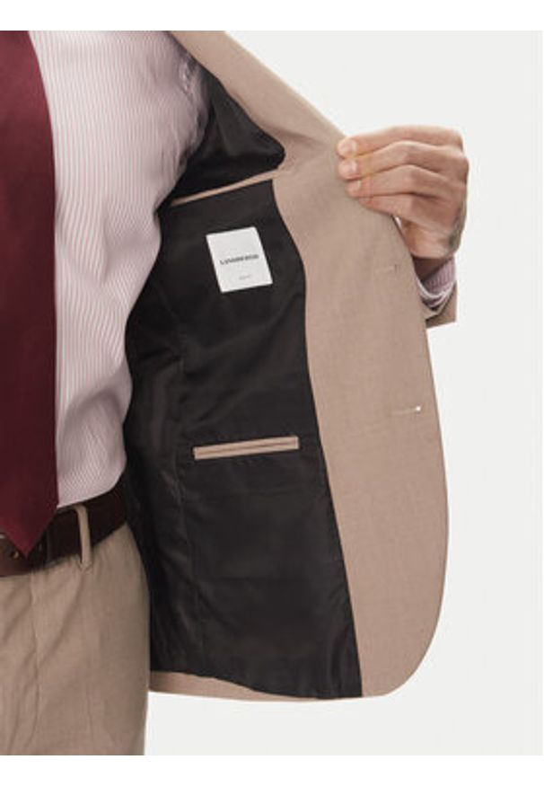 Lindbergh Garnitur 30-61040 Beżowy Slim Fit. Kolor: beżowy. Materiał: syntetyk
