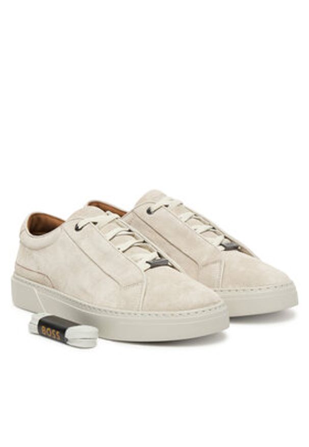 BOSS Sneakersy Garytenn 50534292 Beżowy. Kolor: beżowy. Materiał: nubuk, skóra