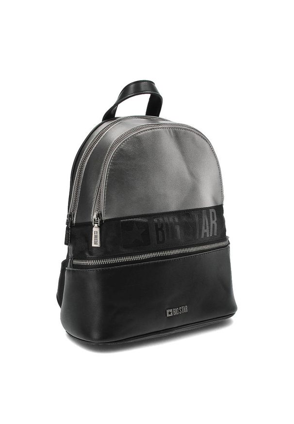 Big Star Accessories - Plecak damski Big Star, o nowoczesnym miejskim charakterze wykonany z ekoskóry , czarny, JJ574024. Kolor: czarny. Materiał: z tłoczeniem. Styl: casual