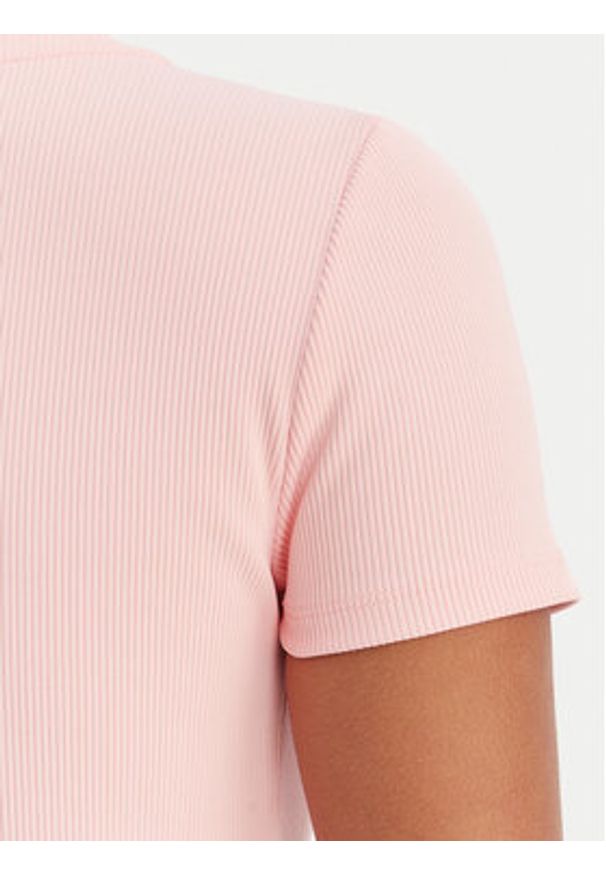 Fracomina T-Shirt FP26ST3001J42701 Koralowy Slim Fit. Kolor: pomarańczowy. Materiał: syntetyk