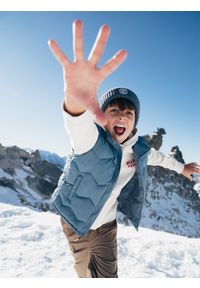 4f - 4F Bezrękawnik puchowy z wypełnieniem syntetycznym chłopięcy - granatowy 140 (9-10 lat). Okazja: na co dzień. Kolor: niebieski. Materiał: syntetyk, puch. Długość rękawa: bez rękawów. Sezon: lato. Styl: młodzieżowy, klasyczny, casual #1