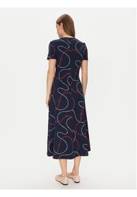 TOMMY HILFIGER - Tommy Hilfiger Sukienka codzienna Modern F&F Midi Dress WW0WW44547 Granatowy Regular Fit. Okazja: na co dzień. Kolor: niebieski. Materiał: bawełna. Typ sukienki: proste. Styl: casual. Długość: midi #4