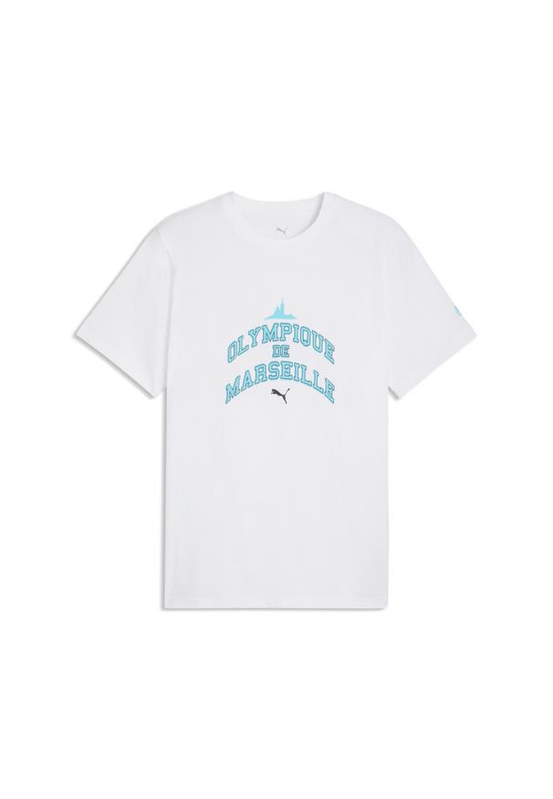 Puma - Męska koszulka Olympique de Marseille FtblCulture PUMA. Kolor: niebieski, biały, wielokolorowy. Sport: bieganie