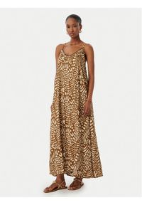 LOLA CASADEMUNT Sukienka letnia LS2616019 Brązowy Regular Fit. Kolor: brązowy. Sezon: lato #1