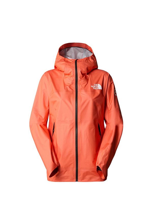 Kurtka The North Face Summit Papsura Futurelight 0A84PSCA11 - pomarańczowa. Typ kołnierza: kaptur. Kolor: pomarańczowy. Materiał: skóra, nylon. Styl: wakacyjny, klasyczny. Sport: wspinaczka