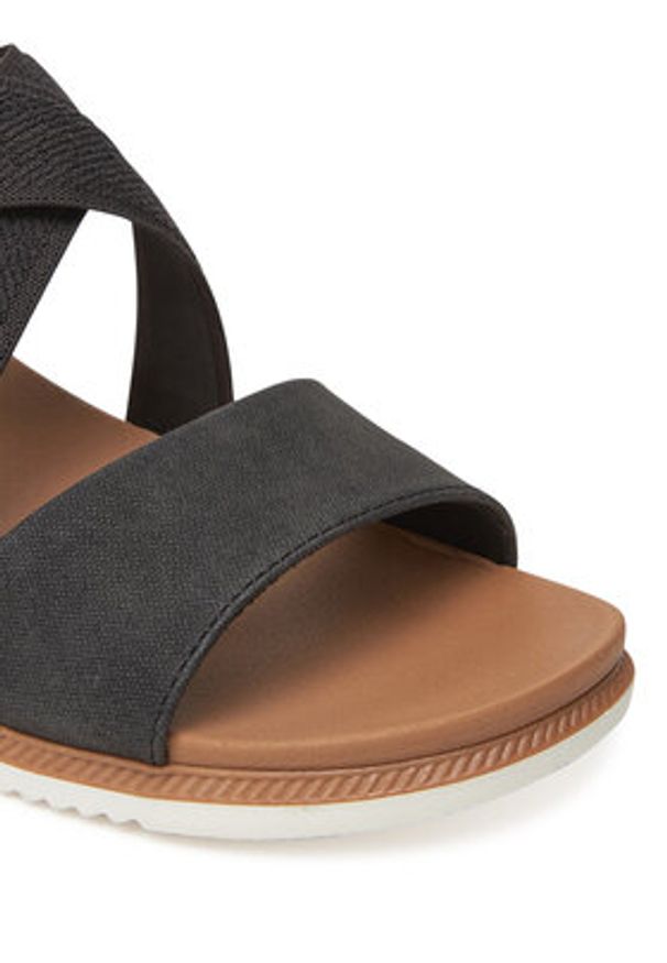 skechers - Skechers Sandały BOBS Desert Kiss Low 114705/BLK Czarny. Kolor: czarny. Materiał: materiał