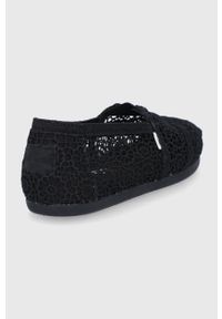 Toms Espadryle Alpargata kolor czarny. Nosek buta: okrągły. Kolor: czarny. Materiał: guma, materiał. Wzór: gładki