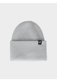 4f - 4F Czapka beanie uniseks - szara Uniwersalny. Kolor: szary. Materiał: syntetyk, materiał. Sezon: zima. Styl: sportowy, klasyczny