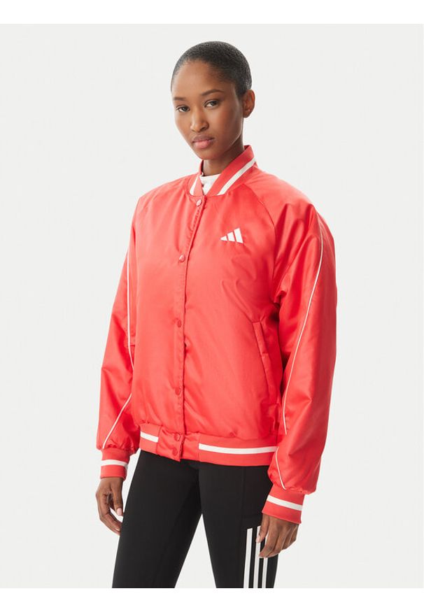 Adidas - adidas Kurtka bomber Stadium JZ6921 Czerwony Loose Fit. Kolor: czerwony. Materiał: syntetyk