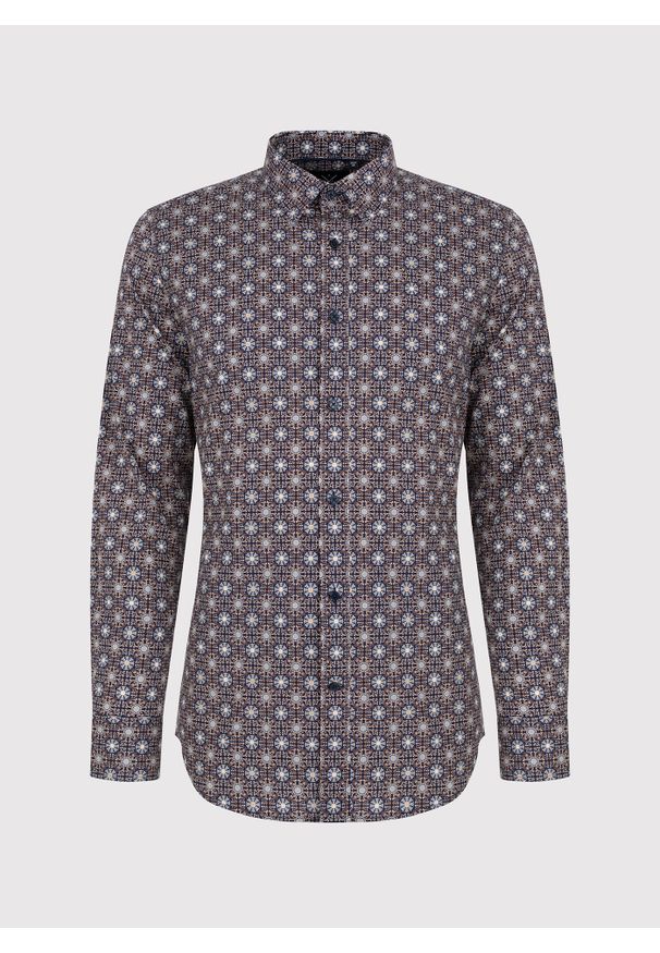 Pako Lorente - PAKO LORENTE – Koszula męska we wzór geometryczny. Typ kołnierza: kołnierzyk klasyczny. Materiał: bawełna, elastan. Długość rękawa: długi rękaw. Długość: długie. Wzór: geometria