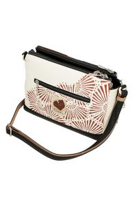 Pomarańczowa Oryginalna Listonoszka Damska Anekke Seria Alma. Kolor: pomarańczowy. Wzór: nadruk, napisy. Sezon: jesień. Dodatki: z breloczkiem. Styl: casual, klasyczny, elegancki. Rodzaj torebki: na ramię #10