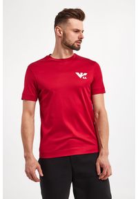 Emporio Armani - T-shirt EMPORIO ARMANI. Długość rękawa: krótki rękaw. Długość: krótkie. Wzór: haft