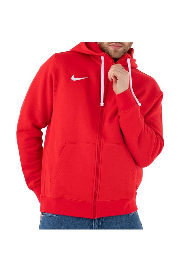 Bluza Nike Park 20 Fleece Full-Zip Hoodie CW6887-657 - czerwona. Typ kołnierza: kaptur. Kolor: czerwony. Materiał: materiał, bawełna, poliester. Wzór: aplikacja. Styl: klasyczny