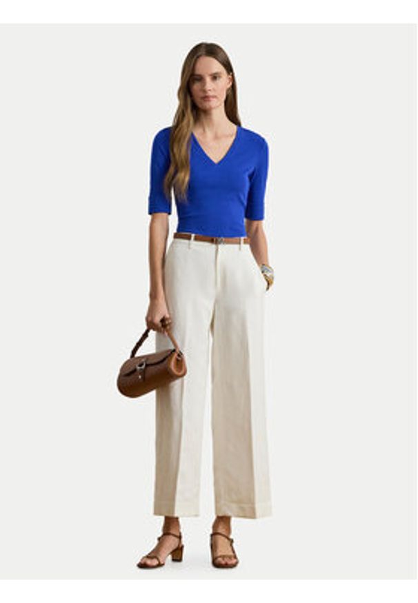 Lauren Ralph Lauren - LAUREN RALPH LAUREN Bluzka 200815843012 Niebieski Slim Fit. Kolor: niebieski. Materiał: bawełna