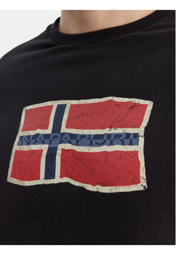 Napapijri T-Shirt S-Mahsa NP0A4FZB Czarny Regular Fit. Kolor: czarny. Materiał: bawełna