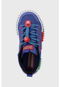 skechers - Skechers sneakersy dziecięce. Nosek buta: okrągły. Zapięcie: sznurówki. Kolor: niebieski. Materiał: guma. Szerokość cholewki: normalna