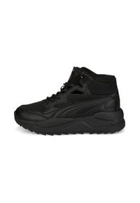 Buty do chodzenia damskie Puma Xray Speed Mid Wtr JR. Zapięcie: sznurówki. Kolor: czarny. Materiał: materiał, syntetyk, tkanina. Szerokość cholewki: normalna. Sport: turystyka piesza