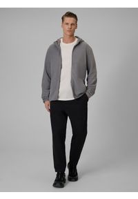 4f - 4F Polar regular z kapturem męski - szary L. Typ kołnierza: kaptur. Kolor: szary. Materiał: polar. Wzór: gładki. Sezon: zima. Sport: turystyka piesza, wspinaczka, snowboard, narciarstwo #2