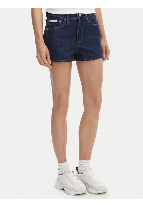 Calvin Klein Jeans Szorty jeansowe LV047F768G Granatowy Slim Fit. Kolor: niebieski. Materiał: bawełna
