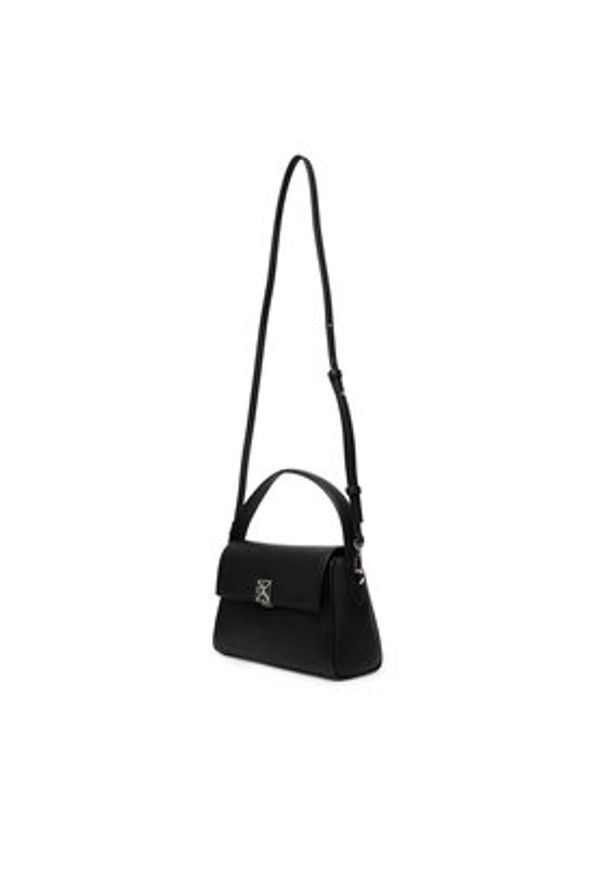 Calvin Klein Torebka Emblem Hw Pebble Shoulder Bag 25 LV04F3425G Czarny. Kolor: czarny. Materiał: skórzane