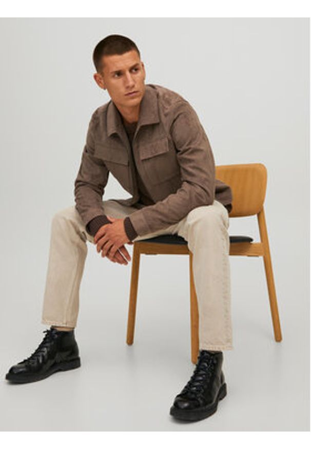 Jack & Jones - Jack&Jones Kurtka z imitacji skóry Payton 12213082 Brązowy Regular Fit. Kolor: brązowy. Materiał: skóra