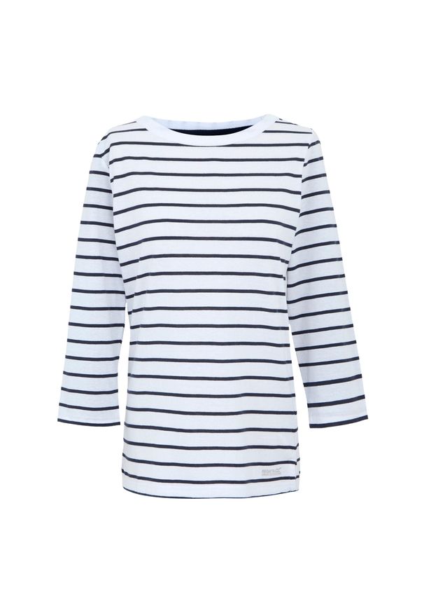 Regatta - T-shirt Damski W Paski Baylette II. Kolor: biały, niebieski, wielokolorowy. Wzór: paski