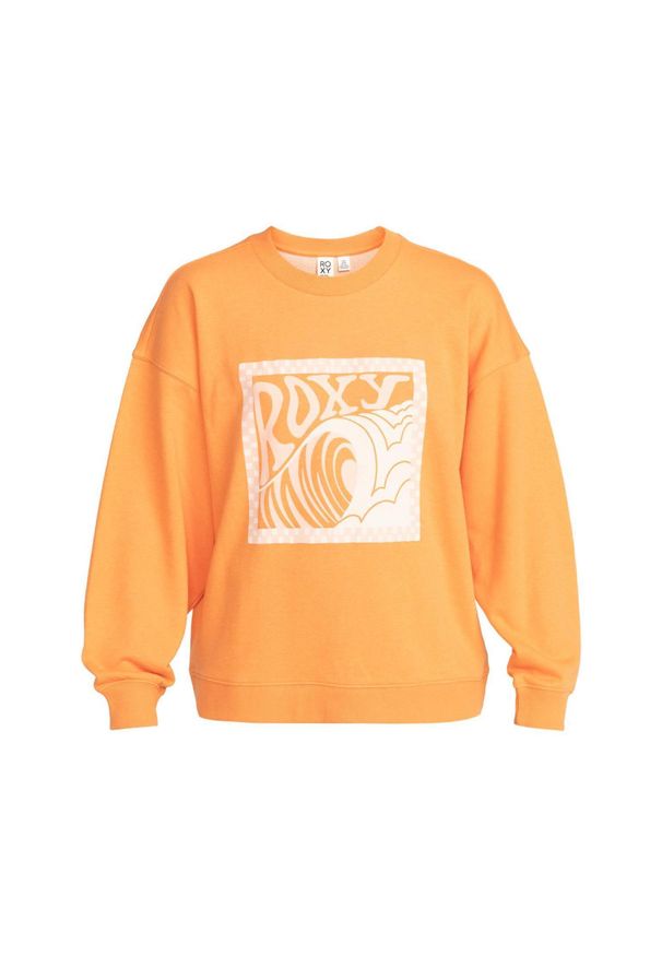 Bluza turystyczna damska Roxy Take Your Place. Kolor: pomarańczowy. Materiał: poliester, bawełna. Wzór: nadruk. Sezon: zima. Sport: snowboard