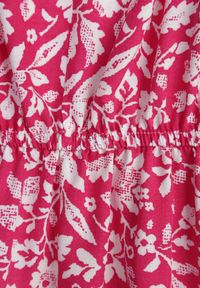 Born2be - Fuksjowa Bawełniana Sukienka na Ramiączkach ze Ściągaczami i Guzikami z Gumką w Talii Tesria. Okazja: na spacer. Typ kołnierza: dekolt w kształcie V. Kolor: różowy. Materiał: bawełna. Długość rękawa: na ramiączkach. Sezon: lato. Styl: elegancki #3