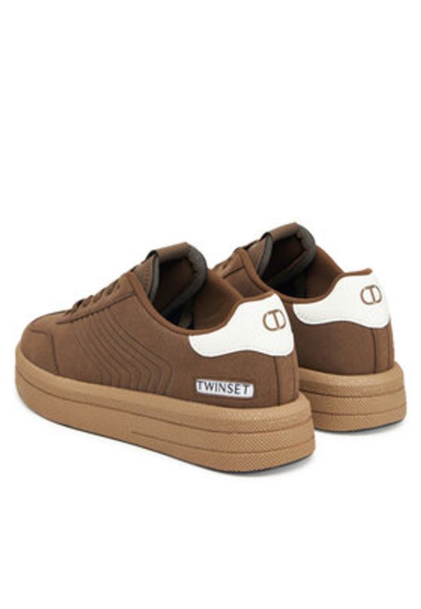 TwinSet - TWINSET Sneakersy 252TGT01E Brązowy. Kolor: brązowy. Materiał: materiał