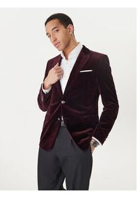 JOOP! Marynarka Horace 30048716 Bordowy Slim Fit. Kolor: czerwony. Materiał: bawełna #2