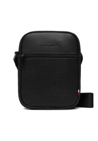 TOMMY HILFIGER - Tommy Hilfiger Saszetka Th Woven Mini Reporter AM0AM14095 Czarny. Kolor: czarny. Materiał: skóra #1