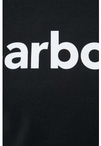 Barbour t-shirt bawełniany kolor czarny z nadrukiem. Kolor: czarny. Materiał: bawełna. Wzór: nadruk. Styl: klasyczny #2