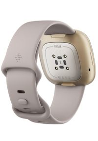 Fitbit by Google Sense złoto-beżowy. Kolor: złoty, wielokolorowy, beżowy. Materiał: skóra