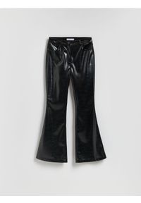 Reserved - Spodnie z imitacji skóry - czarny. Kolor: czarny. Materiał: skóra #1