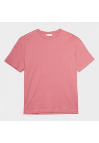 outhorn - T-shirt oversize z haftem męski - różowy. Okazja: na co dzień. Kolor: różowy. Materiał: bawełna, dzianina. Wzór: haft. Styl: casual #2