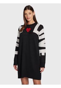 Love Moschino - LOVE MOSCHINO Sukienka dzianinowa WSE2510X 1148 Czarny Regular Fit. Kolor: czarny. Materiał: syntetyk #1
