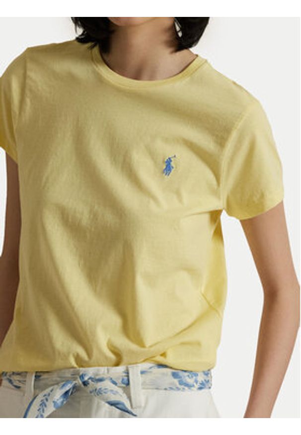 Polo Ralph Lauren T-Shirt 211898698033 Żółty Straight Fit. Typ kołnierza: polo. Kolor: żółty. Materiał: bawełna