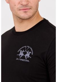 La Martina - LA MARTINA Czarny longsleeve męski JERSEY, Rozmiar XXL. Kolor: czarny. Materiał: jersey. Długość rękawa: długi rękaw #3