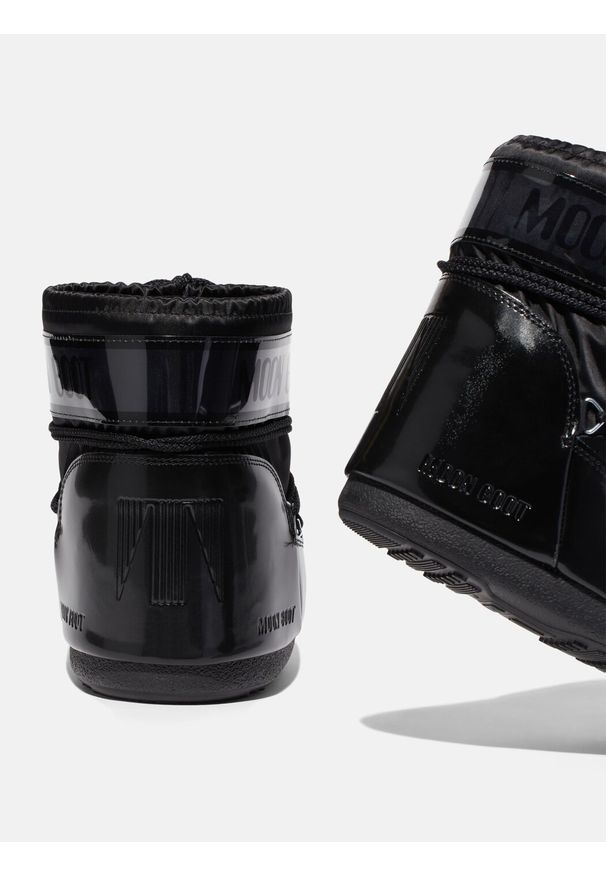 Śniegowce damskie Moon Boot ICON LOW GLANCE BLACK SATIN BOOTS. Kolor: czarny