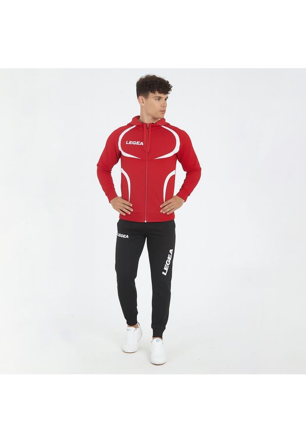 LEGEA - Komplet sportowy TUNISIA BOGOTA rozmiar dziecięcy. Okazja: na uczelnię. Kolor: czerwony. Materiał: dresówka. Wzór: haft. Styl: sportowy