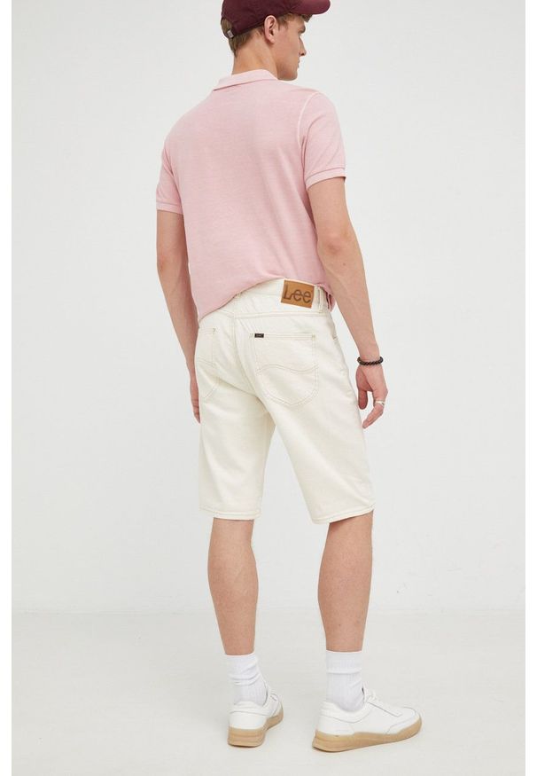 Lee szorty jeansowe męskie kolor beżowy. Kolor: beżowy. Materiał: jeans