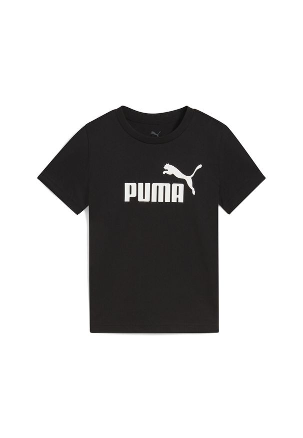 Puma - Dziecięca koszulka ESS z logo No. 1 PUMA Black. Kolor: czarny. Materiał: guma. Wzór: nadruk. Sport: joga i pilates